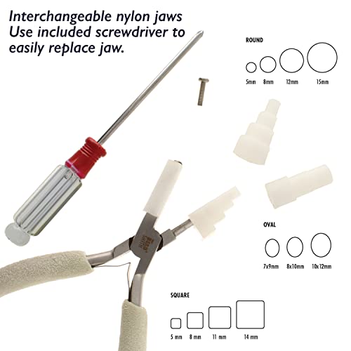 The Beadsmith Stepped Plier with Interchangeable Nylon Jaws, 3-in-1 Tool, 6.25 inches (159mm) - Image 2