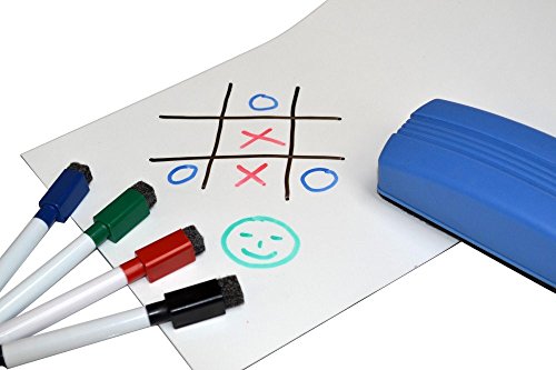Feuille magnétique blanc effaçable 31x100cm pour tableau et surface métallique