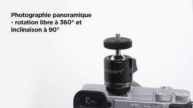 Lot De 2 Mini Têtes De Trépied à Rotule 360° - Rotative Universelle 1/4" Pour Appareil Photo, DSLR, LED Et Smartphone