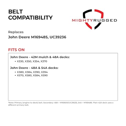 Image of MightyRugged M169485 UC39236 Primary Deck Belt for John Deere X350 X570