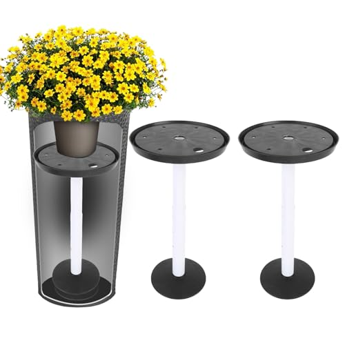 Focket Inserti di Fioriera Ad Altezza Regolabile, 11-17 in 2 Inserti Fioriera con Foro di Drenaggio, Alzati a Pianta di Riser per la Pianta a Pianta di Riser (Black)