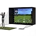 Complete Golf Simulator Enclosure Package, 11 x 8 ft 4K-Ready Impact Screen with Blackout Cage, Frame Poles, Bottom Fence mesh, Side Nets and Sandbags for Indoor or Garage Use, Guardrail 9 Ft