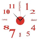 clock rate Reloj de pared moderno: el reloj de pared está hecho de material acrílico. Bonito y práctico. El reloj de pared tiene un estilo moderno innovador que se puede combinar con cualquier estilo de hogar y es una decoración ideal. Con el diseño sin marco, puedes extender o reducir fácilmente el diámetro del reloj de pared grande para adaptarse a diferentes tamaños de pared.