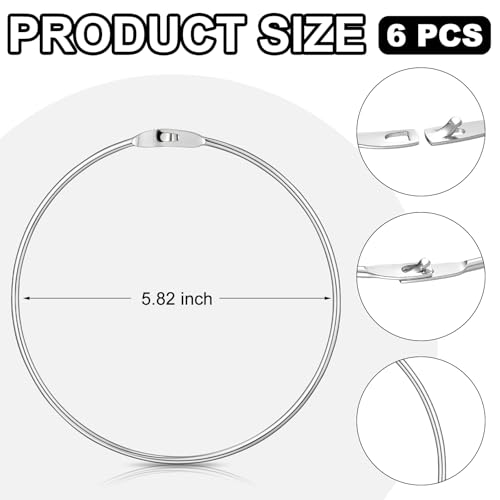 Image of Zonon 6 Pack 6 Inch Metal Rings Wrench Organizer Easy to Open and Close Heavy Duty for Bib Vests Craft Index Card Dream Catcher Key
