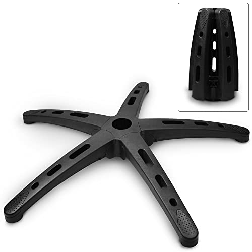 Remplacement de la Base de la Chaise de Bureau/Chaise de Jeu TIANSHU, Douilles universelles pour Cylindre à gaz et roulettes, adaptées aux roulettes de 11 mm, Ressort à gaz de 50 mm (Pliable, Noir) Cover