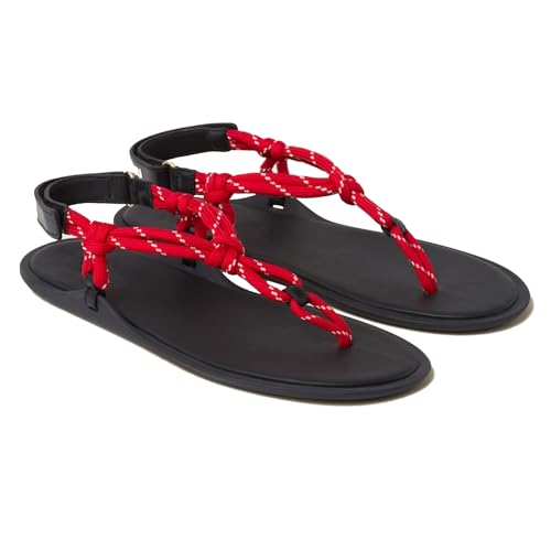 Rope Flip Flop Sandals for Women Adjustable T Strap Slip on Comfortable Thong Sandals Women Dressy