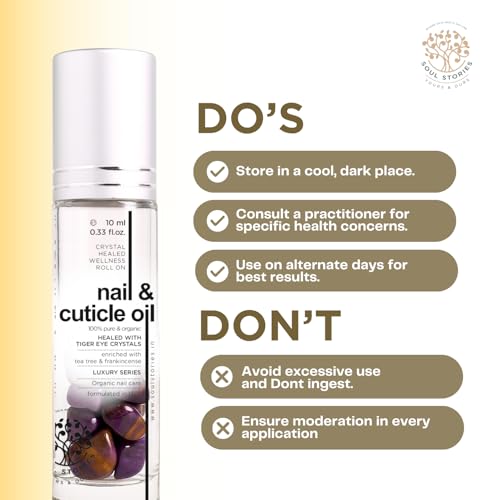 Image of Soul Stories Nail & Cuticle Oil - 10ml | Hydrating Oil to Repair Cuticles Overnight & Remedy for Damaged, Thin Nails | With Argan, Jojoba, Vitamin E & Frankincense | Strengthens, Nourishes & Restores Healthy Shine