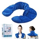 Cuscino con noccioli di ciliegia per collo e spalle, cuscino per cereali per forno a microonde, cuscino per cereali con segale biologica e imbottitura di grano per scalda collo