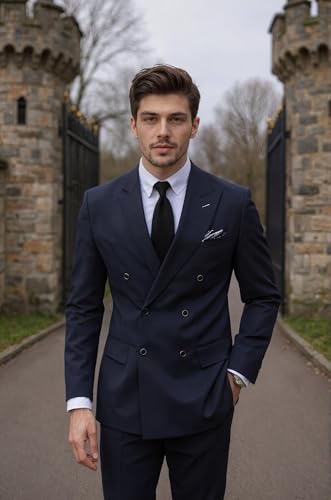 Men's 2 Piece Suit Wedding Business Prom Party Suit Classic Fit 2 Pieces Double Breasted Set2