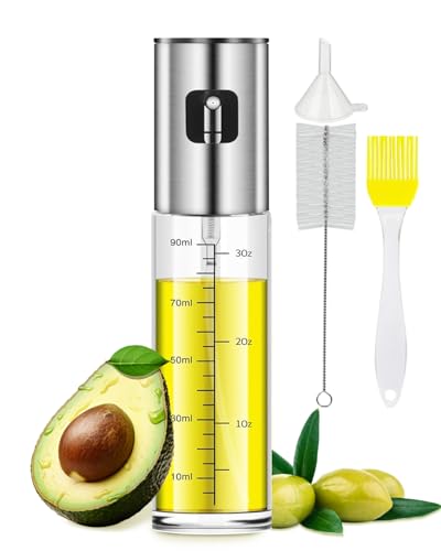 MRUN BONE Ölsprüher für Speiseöl Sprüher Öl Sprühflasche Heißluftfritteuse Ölspray zum Kochen Airfryer Oil Spray Bottle für Salat, Grillen, Backen, mit Skala & Trichter
