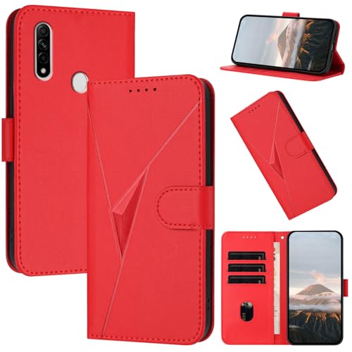 Rfvzubemok Compatible with Huawei P20 lite (2019) Phone Cover, Magnetic Closure Wallet Phone Compatible with Huawei P20 lite (2019) Flip Kickstand Case Red