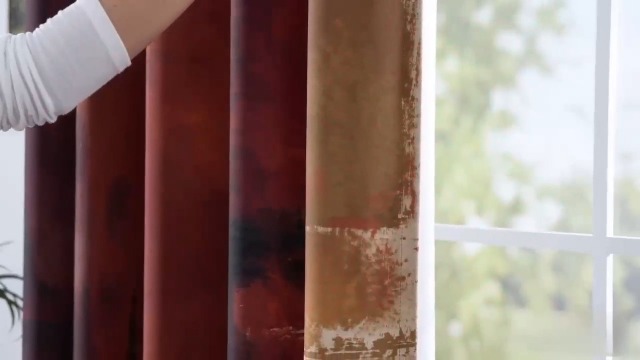 Image of Rust Abstract Curtains for Living Room Bedroom, 42W x 63L, 2 Panels