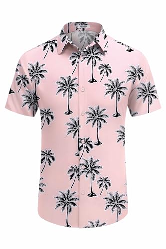 COOFANDY Mens Hawaiian Shirt Short Sleeve Button Down Shirts Tropical Floral Summer Beach Shirts - Image 7