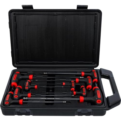 Kraftmann 7882 | Schraubendreher-Satz mit T-Griff und seitlicher Klinge | Innensechskant | 2 - 10 mm | 9-tlg
