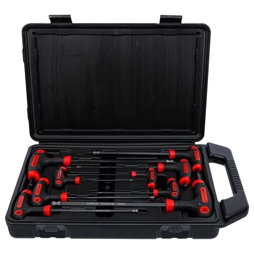 Kraftmann 7882 | Schraubendreher-Satz mit T-Griff und seitlicher Klinge | Innensechskant | 2 - 10 mm | 9-tlg