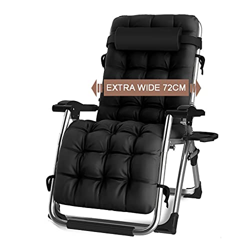 Chaise de jardin inclinable 72 cm en texteline avec appui-tete pour detente sur la plage