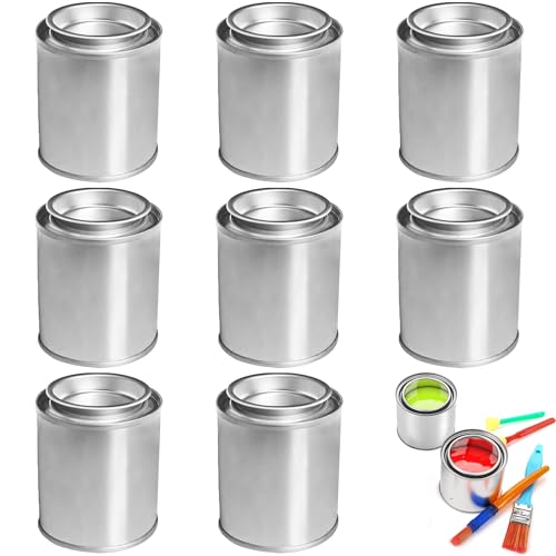 HAOBIN Barattolo in latta con coperchio a pressione Vuoto Barattolo Di Vernice Contenitori per vernici,piccoli vasetti per conservare vernici per progetti artistici e artigianali (8, 100ml)