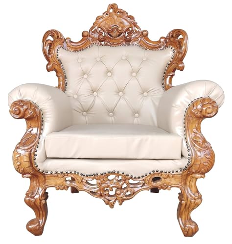 Image of Store Wooden Sofa Set 5 Seater Sofa Set Wood Carved Traditional Antique Look with Natural Finish Office & Lounge, for Living Room Furniture 3+1+1
