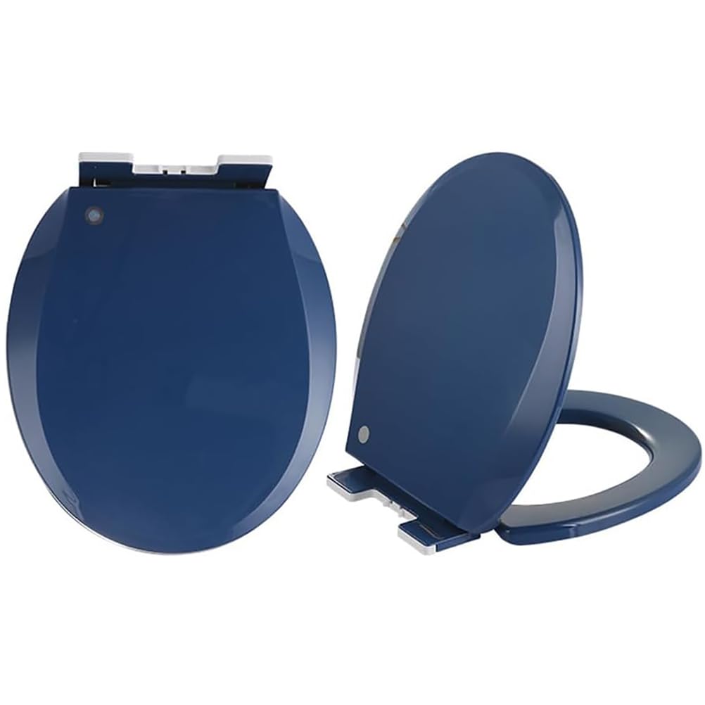 Ldhsjh Navy Soft Close Toilet Seat, Quick Release Hinges, Quiet Operation Easy Assembly Clean Installation, Adjustable, Lightweight, Durable, Portable, User-Friendly, Compact, Slamming