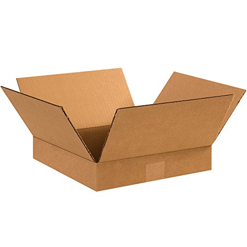 Image of TAPE LOGIC 12 x 12 x 2 Corrugated Cardboard Boxes, Flat 12 inchL x 12 inchW x 2 inchH, Pack of 25 | Shipping, Packaging, Moving, Storage Box for Home or Business, Strong Wholesale Bulk Boxes