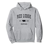 Photo Gallery red lodge montana mt - stampa sportiva vintage, colore: nero felpa con cappuccio Photo Gallery red lodge montana mt - stampa sportiva vintage, colore: nero felpa con cappuccio