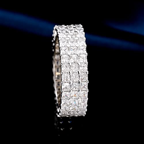 Mdfun Eternity Ring For Women 18K White Gold Plated Cubic Zirconia Band Stackable Engagement Wedding Ring Size 8 #TOP4