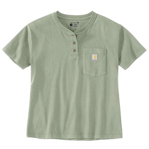 Image of Carhartt Women's 106813 Women's Loose Fit Short-Sleeve Heavyweight Henley T-Shi