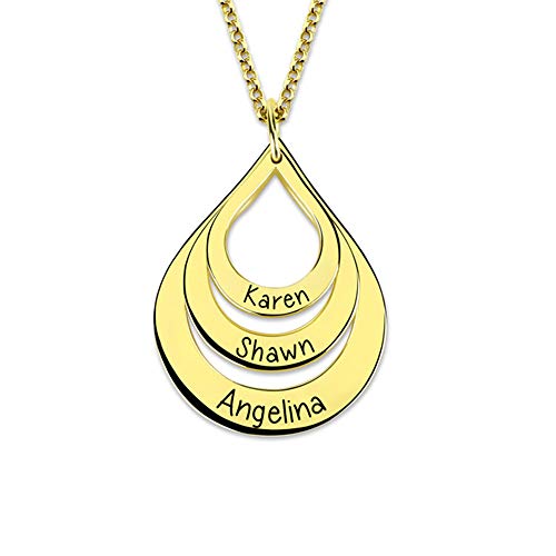 Collier prénom personnalisé en argent 925 avec collier en forme de goutte avec 3 couleurs Cover