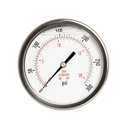 Manomètre de pression d'huile 1/4" NPT arrière pour compresseur et système hydraulique