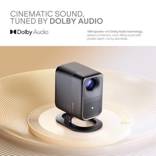 Image of boAt Cinehead F1 Pro Portable Projector, Google TV Official Certified Apps, 4K Ultra HD, Ultra Bright 500 ANSI Lumens,10W Dolby Speakers, Fully Automatic 1080p, Travel Edition Projector(Mystic silver)