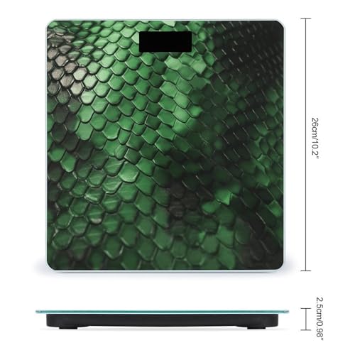 Báscula digital verde con diseño de piel de serpiente para baño miniatura 2