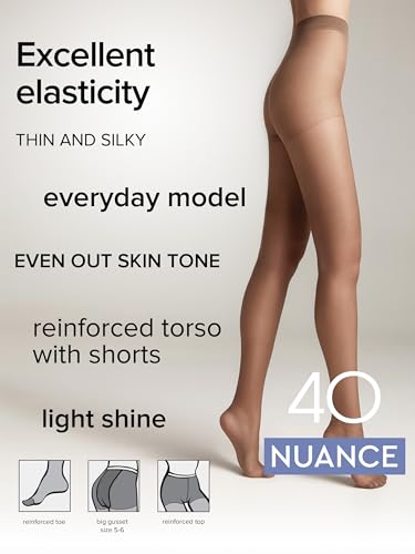Image of Conte Tights Control Top Semi Opaque Pantyhose Silky Matte Effect Nuance 40 Den