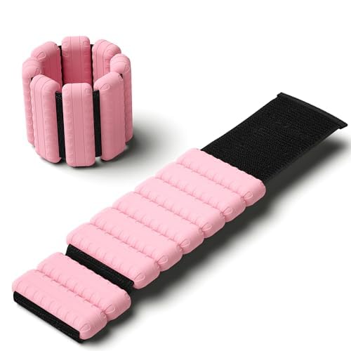 Knöchel- und Handgelenkgewichte 2er Set, 0,5 kg/0,9 kg, wasserdicht, tragbar, Fitness-Gewichte mit glatter Silikon-Oberfläche, hautfreundlich für Workout, Krafttraining, Yoga, Pilates, Walking