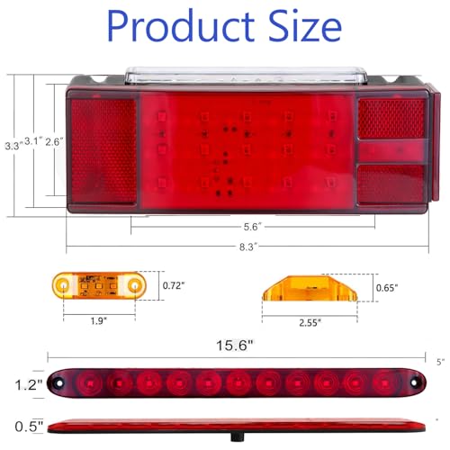 Image of LIMICAR LED Trailer Light Kit with 11-LED Light Bar and 6 Marker Lights