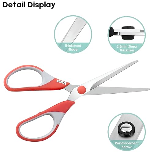 Image of CLAPONE Set of 3 Multipurpose Sharp Sewing Craft Fabric Scissors Office Home /Stainless Steel Scissors at Different Size Household /Middle School Student Office Teacher Art Supplies /Craft /Cloth Cutting
