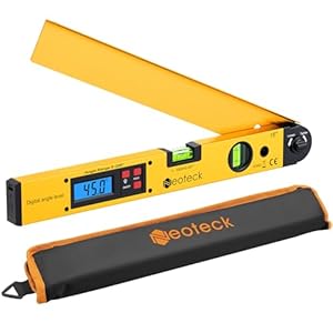 Neoteck Buscador de Ãngulo Digital 225Â° 16 pulgadas Transportador de Ãngulo Digital con Burbuja Horizontal y Vertical y Pantalla LCD Retroiluminada para CarpinterÃ­a, ConstrucciÃ³n, Maquinaria- Dorado