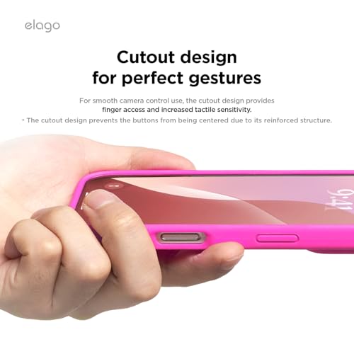 Image of elago Compatible with iPhone 16 Case, Premium Liquid Silicone Case, Full Body Protective Cover, Shockproof, Slim Phone Case, Anti-Scratch Soft Microfiber Lining, 6.1 inch (Ice Red)