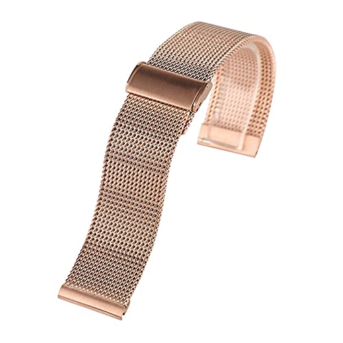 Bande en acier inoxydable en maille 18mm 20mm 22mm avec boucle noire - 2