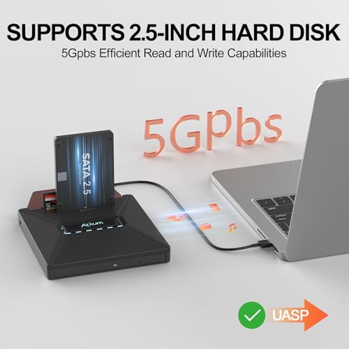 Image of Alxum External CD DVD Drive, Optical Disc Reader Burner with SATA Interface
