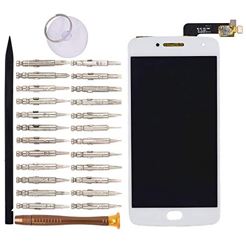 Image of LCD Screen Display with Digitizer Touch Panel Without Bezel Frame Compatible with Motorola Moto G5 Plus XT1684 XT1685 XT1687(White)
