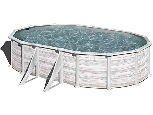 Gre Kitprov508N – Piscina Desmontable Con Decoración Nórdica, 500 X 300 X 132 Cm, Filtración 6 M3/H, Con Postes Laterales