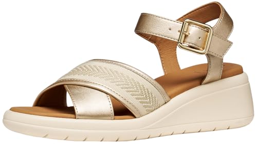 Descubre la comodidad de las Geox Sandalias D Meliconia G. Su diseño con tiras cruzadas y cuña te ofrece un estilo elegante y soporte total. Fabricadas en material efecto piel, son perfectas para caminar todo el día con máximo confort.