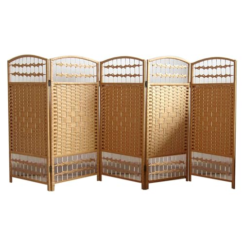 Kurzer Faltschirm, Faltbarer Kurzer Raumschirm, Rattan-Trennwand Mit...