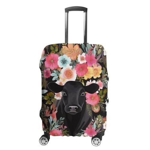 Steer Floral Luggage Cover, Washable Elastic Suitcase Cover Protector Fit 18-32 Inch Luggage