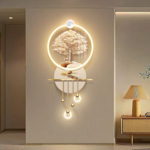 3D LED Wall Art Decor, Modern Metal Wall Sculpture for Living Room