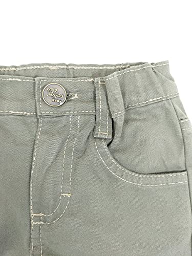 Camisa Tipo Bata Creme e Calça Sarja Verde - Menino - Anjos Baby