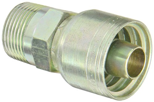 Image of Aeroquip 1AA12MP10 Carbon Steel Global TTC (Thru the Cover) Crimp Hose Fitting Male Pipe, Straight, 5 /8 inch Hose ID, 3 /4 inch - 14 Thread