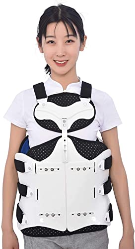 Órtesis toracolumbar Ajustable correctora Órtesis de Columna Lumbar Ventilación, Órtesis para fracturas por compresión y osteoporosis Espalda