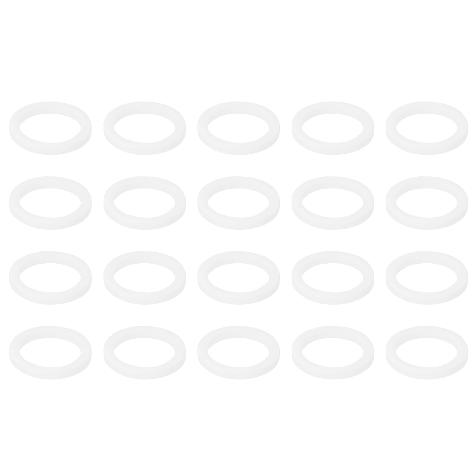 PATIKIL M10 PTFE Flat Washer, 60 Pcs 10mm ID 13mm OD 1.25mm Thick O-Ring Sealing Gasket Spacer for Fasten Screws Flanges Faucet Pipe Valves, White