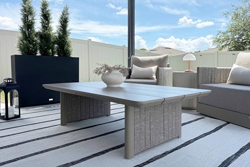 Image of PURPLE LEAF 8-Piece Deep Seating Set w /Table, Woven Rope Patio, Beige